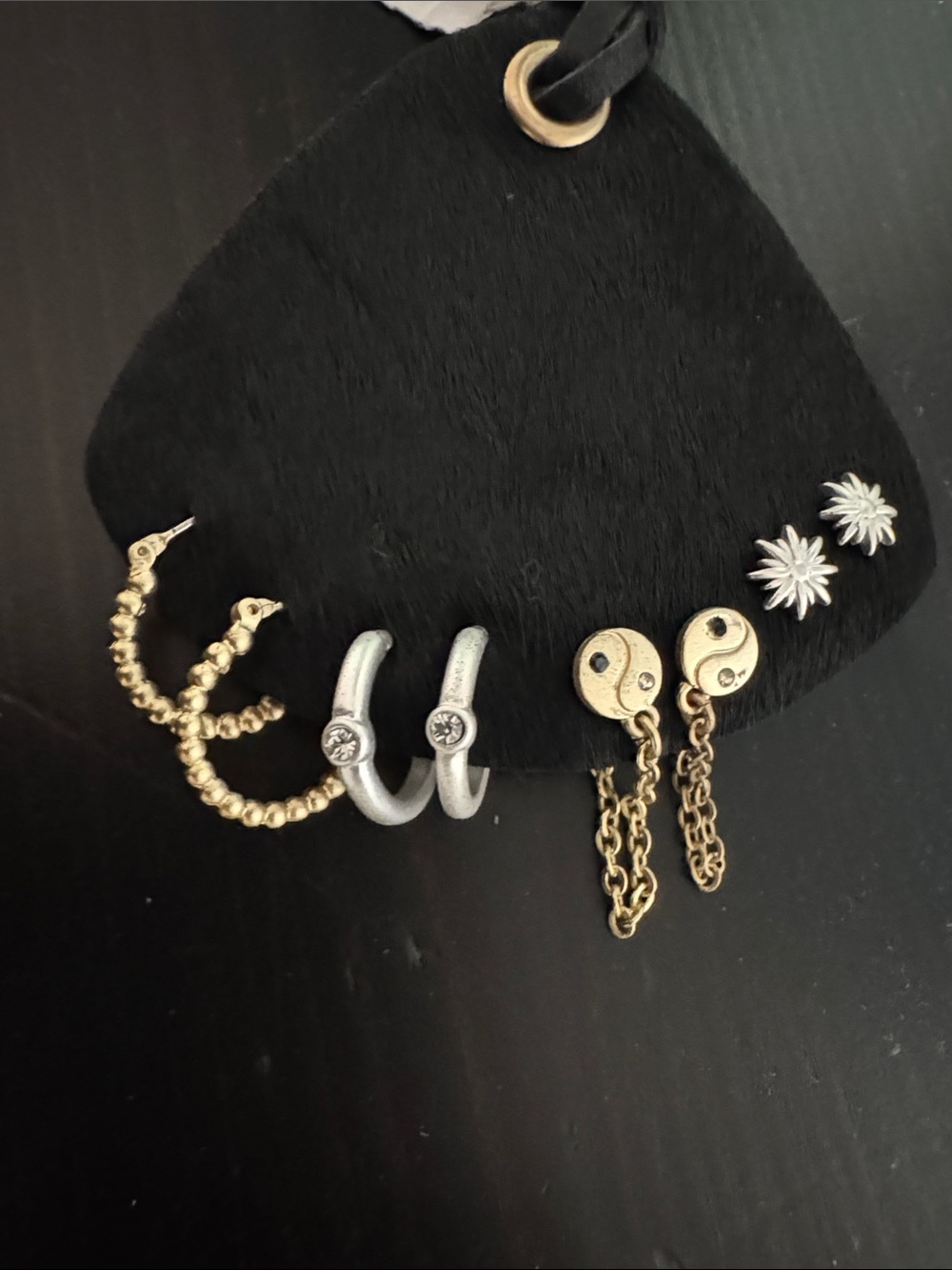 Lucky Brand Mixed Metal Hoop and Stud Earring Set — Gold & Silver
